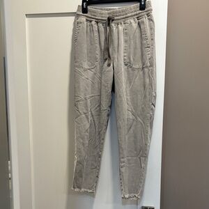 Zara Raw Hem Jogger with Drawstring